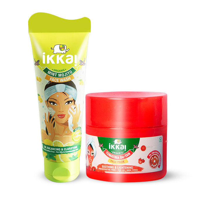 Oil Soaker Combo - Face wash & Face Pack For Oily Skin fro Ikkai